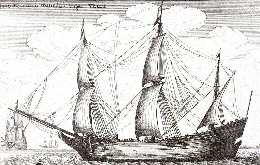 Źródło: Vaclav Hollar (1607-1677), [Fluyt], Public domain Rys. 10.3 Dwie fluity. Obie przedstawione na grafikach fluity pochodzą z pierwszej połowy XVII wieku.