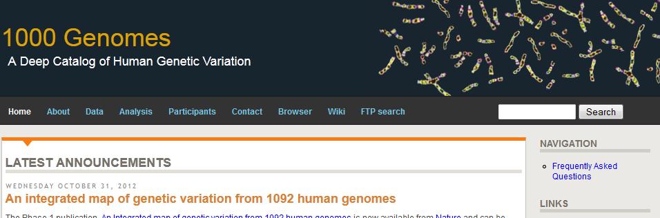 SEKWENCJONOWANIE GENOMÓW 1000 GENOMES human 1000 GENOMES PROJECT (www.1000genomes.