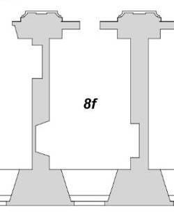 6.21 -POMIESZCZENIE 8f (S. CONSTANTIA) Rys. Pomieszczenie 8f, rzut. Oznaczenia: Rys. Rzut parteru z oznaczoną lokalizacją pomieszczenia.
