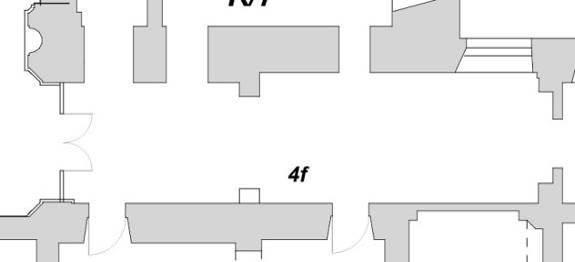 6.9 -POMIESZCZENIE 4f KORYTARZ Rys. Pomieszczenie 4f, rzut. Oznaczenia: Rys. Rzut parteru z oznaczoną lokalizacją pomieszczenia.