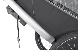 Croozer jako przyczepka rowerowa Croozer jako przyczepka rowerowa Jeśli wózek Croozer ma zmontowane kółko spacerowe lub koło sportowe, należy najpierw zdemontować te elementy i włożyć kołki