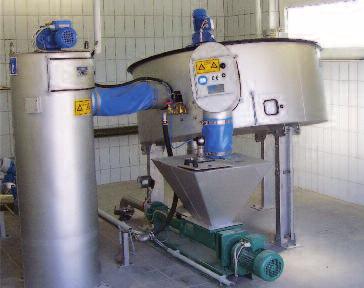 Mechaniczna przeróbka osadów HUBER Disc Thickener Zagęszczacz tarczowy S-DISC dla przepływów do 40 m 3 /h dwa rozmiary do wyboru proste zasady obsługi