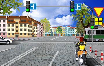 motorower tramwaj i samochód osobowy 10.
