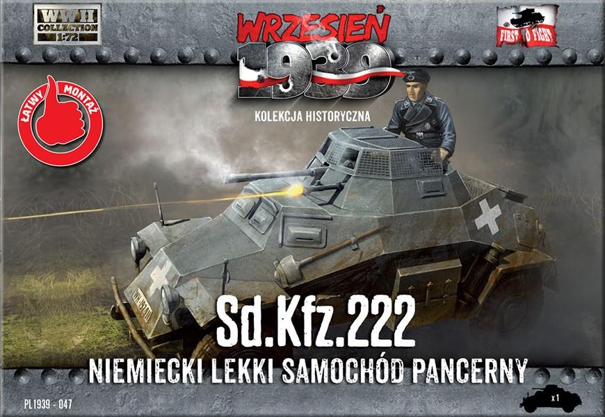 Samochód Pancerny SdKfz. 222 z działkiem 2 cm KwK 30 L/55 i KM MG3 lub MG3.