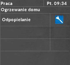 pomieszczeniu - aktywny plan pracy kotła 5. Aktualna temperatura kotła 6. Zadana temperatura kotła 7. Informacja o załączonym regulatorze pokojowym 8.