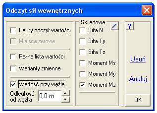 Ten pierwszy pozwoli przygotować listę wartości ekstremalnych obliczanych dla kolejnych wielkości wiodących, a drugi włącznik pokaŝe zestawienia wartości z których składa się