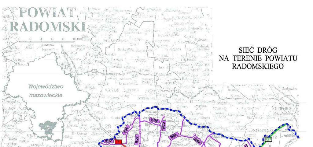 Na terenie powiatu radomskiego jest 80 odcinków dróg powiatowych o łącznej