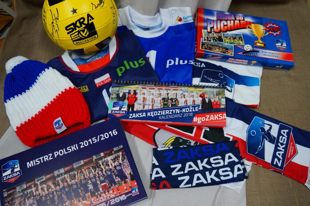 Ofiarodawca: Pan Ireneusz Mazur Siatkarz, trener Przedmioty promocyjne Klubu Sportowego ZAKSA Kędzierzyn- Koźle: dwie koszulki Dicka Kooy zawodnika Klubu, czapka, szalik