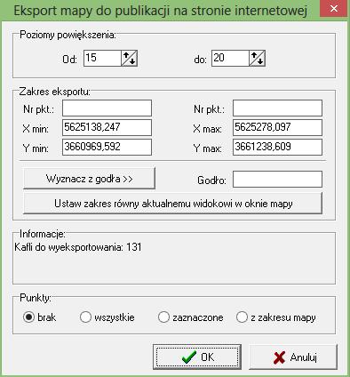 4.5.20 Pocket C-Geo Eksport wybranych warstw do formatu cgeo PPC, wariantu C-Geo działającego w środowisku Windows Mobile na urządzeniach przenośnych.