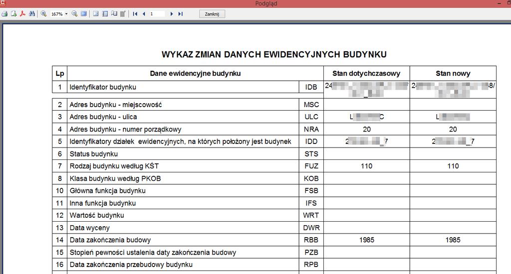 Raport Protokół ustalenia