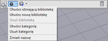 Materiały Biblioteki użytkownika, o ile zostały zdefiniowane. Może ich być dowolnie dużo. W podanym przykładzie dostępne są trzy takie biblioteki: Moja-1, Moja-2 oraz Moja-3.