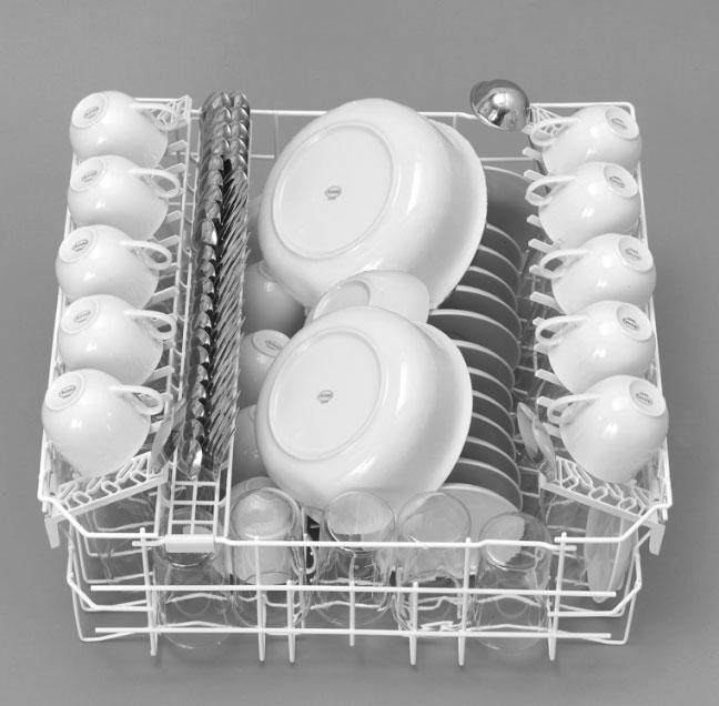 Recipientele pentru sosuri, cele utilizate in cuptor, supierele, bolurile pentru salata, farfuriile de supa, pot fi introduse in cosul inferior.