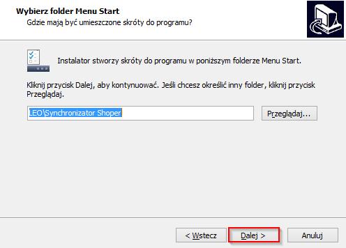 Lokalizację można zmienić wybierając przycisk przeglądaj i wybierając folder docelowy.