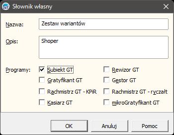 kontenerem na utworzone zestawy wariantów w sklepie Shoper. Kontenerem tym może być: Pole słownikowe Model Należy zdecydować się na jeden schemat pracy wariantowania.