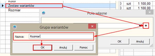 Rysunek 57 Wariantowanie przy użyciu kodów dostaw wiąże się z automatycznym generowaniem paragonów na podstawie zamówień od klientów.