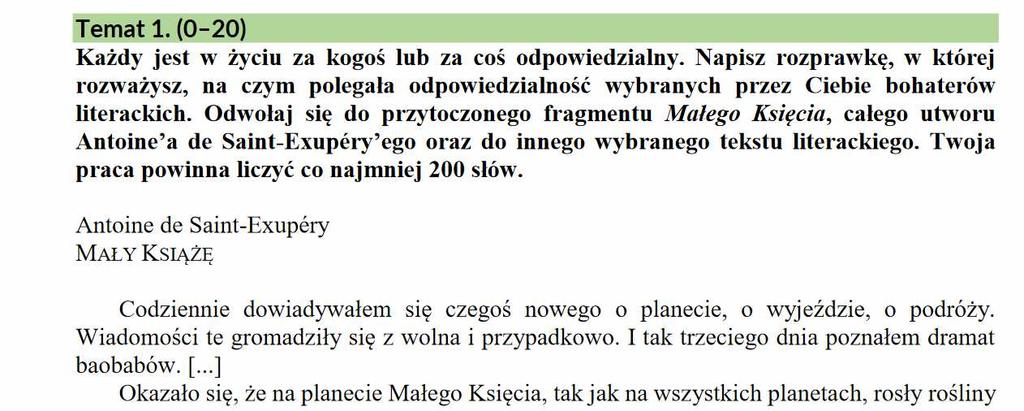 Przykładowe zadania: