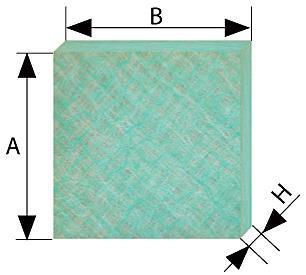 Typ Masa [kg] Filtr wstępny Wymiary AxBxH [mm] Klasa Ilość filtrów [szt.] PS-SF 0,5 800x535x50 G3 1 Materiał filtracyjny Włóknina szklana z progresywnie wzrastającą gęstością Tab.