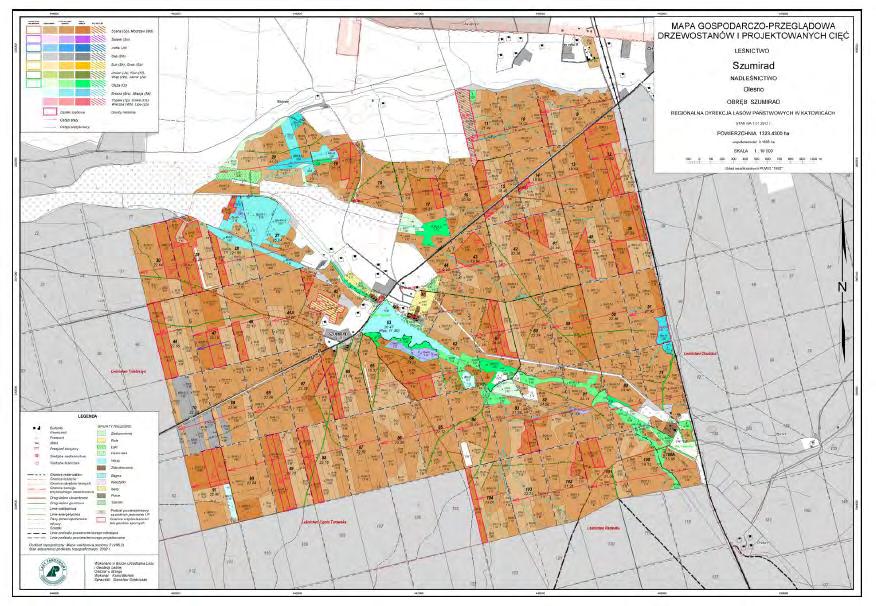 plan urządzenia lasu nadleśnictwa mapy obrazujące wyniki inwentaryzacji lasu: