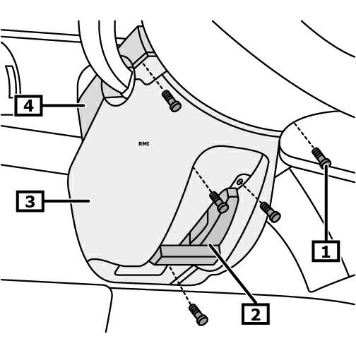 Wymontować poduszkę powietrzną kierowcy. Rysunek 5 Rozłączyć elektryczne złącze(-a) wtykowe poduszki powietrznej kierowcy. Wymontować kierownicę. Wykręcić śrubę(-y) osłon(-y) kolumny kierowniczej.