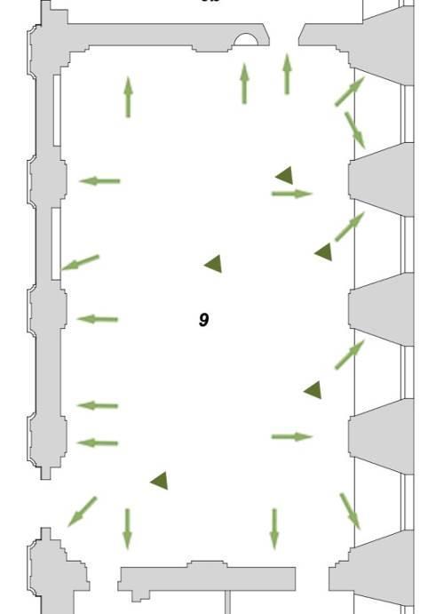 6.23 -POMIESZCZENIE 9 (REFECTORIUM) Rys. Rzut parteru z oznaczoną lokalizacją pomieszczenia. Rys. Pomieszczenie 9, rzut.
