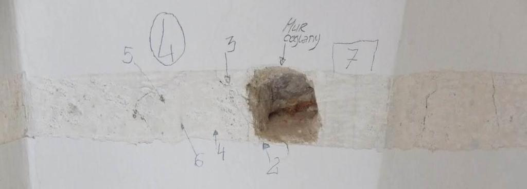Faza chronologiczna SKLEPIENIE, ODKRYWKA Nr 4 7 Warstwa malarska, emulsja, biel, Off White 50 6 Zacierka gipsowa,