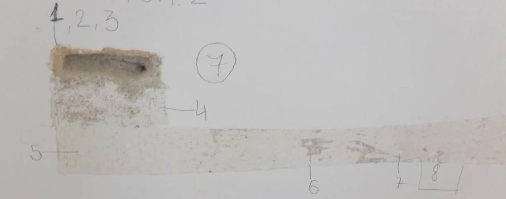 Faza chronologiczna SKLEPIENIE ODKRYWKA Nr 7 8 Warstwa malarska, akryl, Off White 50 7 Zacierka gipsowa, cienka warstwa