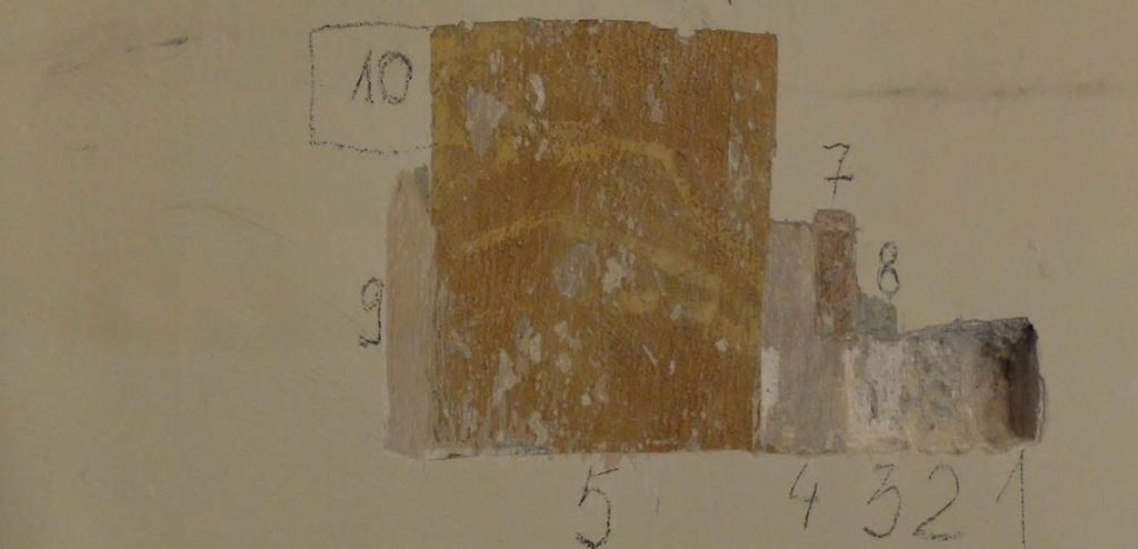 żółta, olejna, Palazzo 260 IX 8 Warstwa malarska, zieleń, olejna, Oase 115 VIII 7 Marmoryzacja,