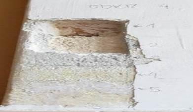 Faza chronologiczna POMIESZCZENIE WC ODKRYWKA Nr 4 wnęka okienna 6 Warstwa malarska klejowa, biała V 5 Warstwa