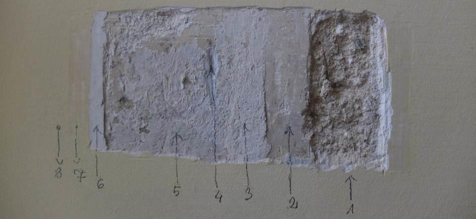 Faza chronologiczna ODKRYWKA Nr 7 ściana 8 Warstwa malarska klejowa Ginster 120 IX 7 Warstwa malarska klejowa Onyx 120 VII 6
