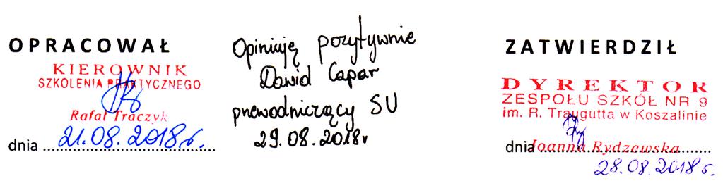 5. Zestawienie zbiorcze ocen z praktyki zawodowej otrzymane od kierownika szkolenia praktycznego wychowawca klasy dołącza do arkusza ocen. 6.