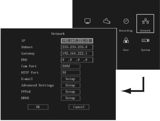 TruVision DVR 40 instrukcja obsługi 73 8. Ustawienia sieci Menu Networking (Sieć) umożliwia skonfigurowanie ustawień sieciowych rejestratora TVR 40.