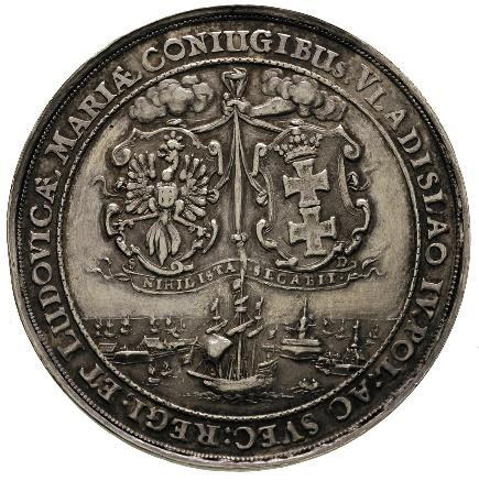 Medale upamiętniające zaślubiny lub wygrane bitwy Wróćmy jeszcze do wspomnianego wcześniej Władysława IV, a konkretnie do medalu z okazji jego ślubu z Cecylią Renatą z 1637 roku, wybitego w Gdańsku,