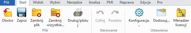 przyciskiem myszy na pasek zakładek, pojawi się