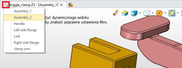 można wybrać określone obiekty w oknie wyboru po prawej stronie: