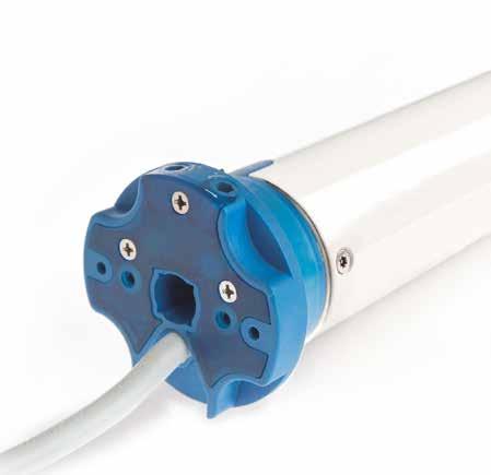 MONDRIAN MATTA 5 Ø 45 230 V AC 50 Hz Ogranicznik mechaniczny Odbiornik zewnętrzny w opcji Krótki silnik Możliwość użycia rury 50 mm okrągłej lub ośmiokątnej.