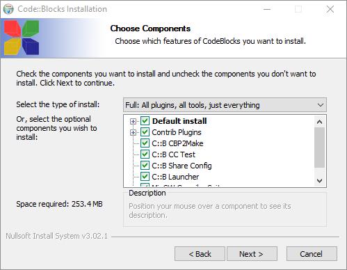 Instalacja pakietu Code::Blocks W trakcie instalacji należy zatwierdzić kolejne okna co pozwoli na zainstalowanie nie tylko IDE, ale również