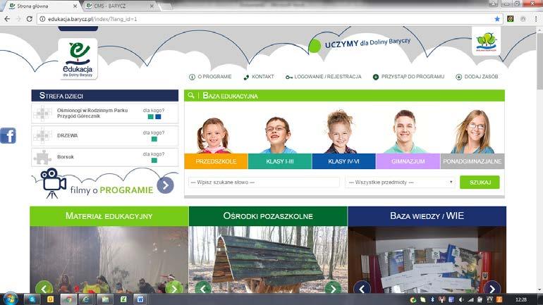 Instrukcja zamieszczania zasobów /prac związanych z inicjatywami edukacyjnymi w ramach WIE (Wyjątkowe Inicjatywy Edukacyjne dla Doliny Baryczy) w serwisie edukacja.barycz.pl 1.