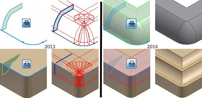 5) Poprawiona funkcjonalność przeciągnięcia po ścieżce w modelowaniu 3D W najnowszej wersji oprogramowania Autodesk Inventor 2014 pojawiła się również możliwość tworzenia przeciągnięć po ścieżce bez