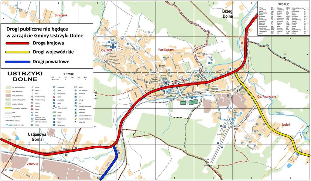 Źródło: opracowanie własne na podstawie danych z Urzędu Miasta i Gminy Ustrzyki Dolne Źródło: Urząd Miasta i Gminy Ustrzyki Dolne Mapa 4.