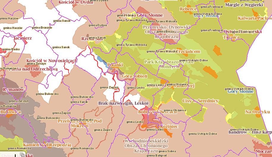 Wykres 17.Obszary chronione. Źródło: http://geoserwis.gdos.gov.
