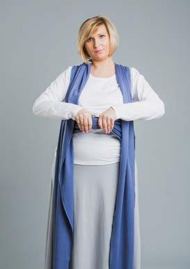 Gather the fabric on your belly.