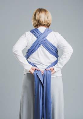Grab both tails of the wrap and place