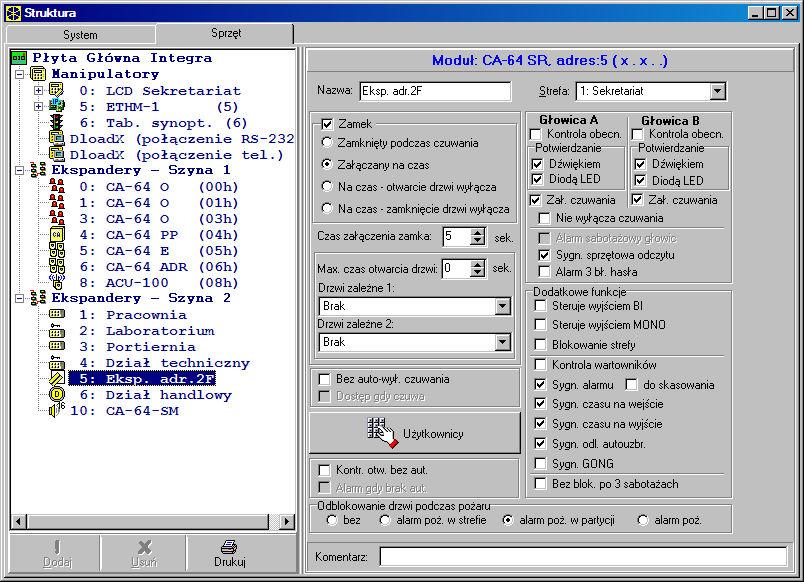 6 SATEL CA-64SR (przytrzymaniu karty jeśli system czuwa; zbliżeniu jeśli czuwanie zostało wcześniej wyłączone).