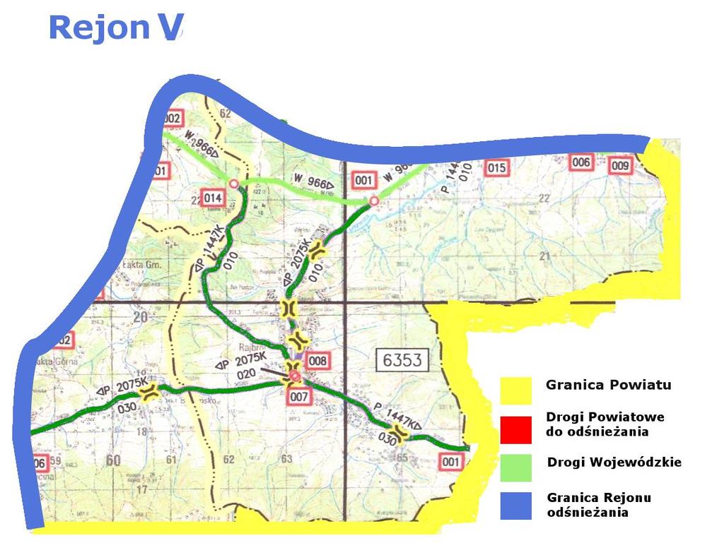 Rejon V Rejon V obejmuje 17,131 km dróg powiatowych położonych częściowo na terenie gmin: Lipnica Murowana, Żegocina.