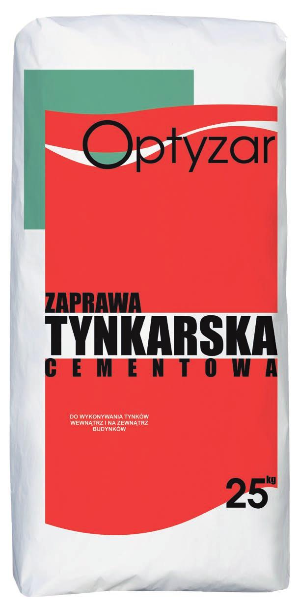 Ostatnia aktualizacja karty technicznej: 2014-02-20 Zaprawa Tynkarska Cementowa Optyzar do ręcznego wykonywania tradycyjnych tynków cementowych do stosowania wewnątrz i na zewnętrz na ściany, stropy