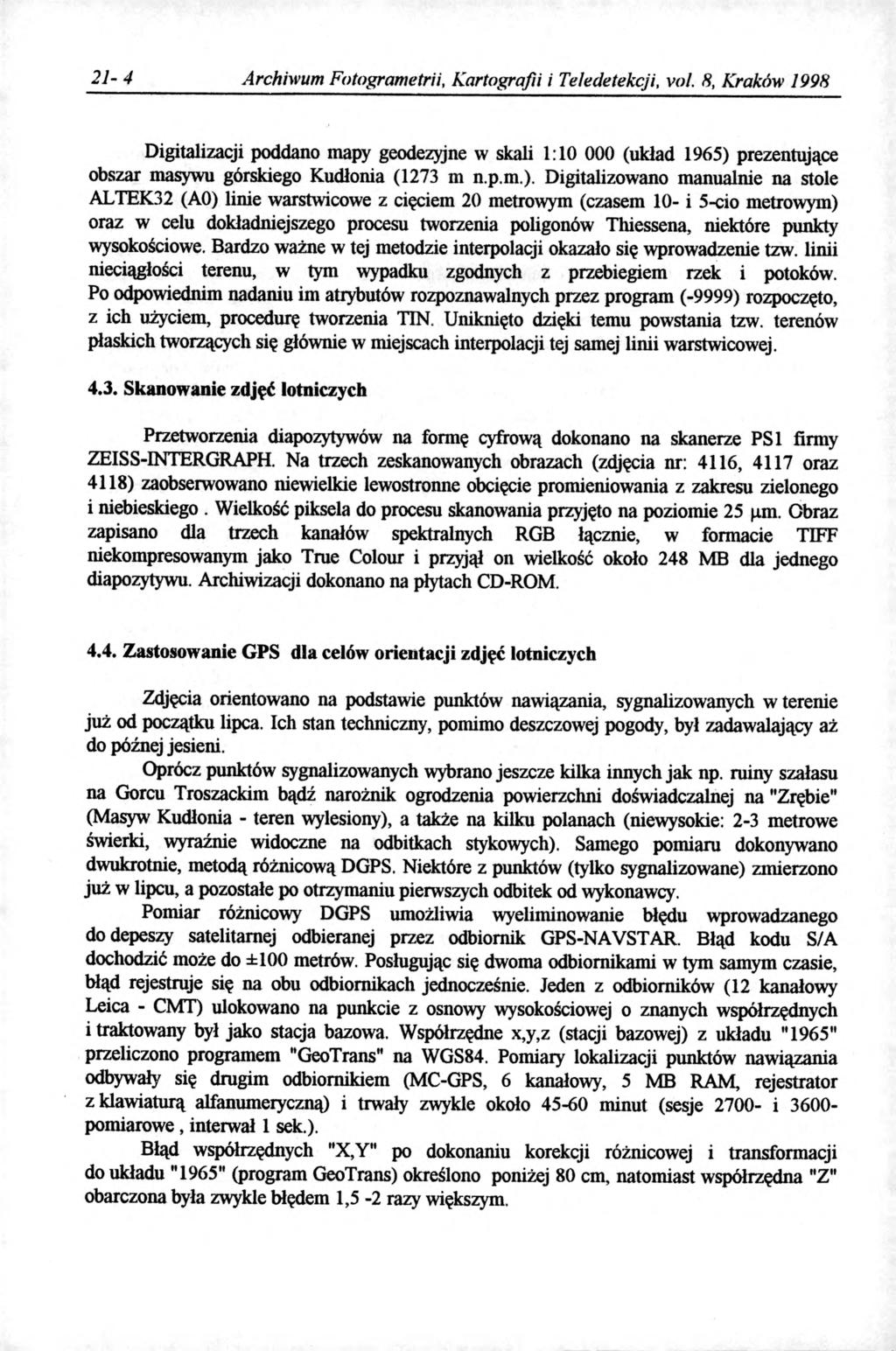2 1-4 Archiwum Fotogrametrii, Kartografii i Teledetekcji, vol.