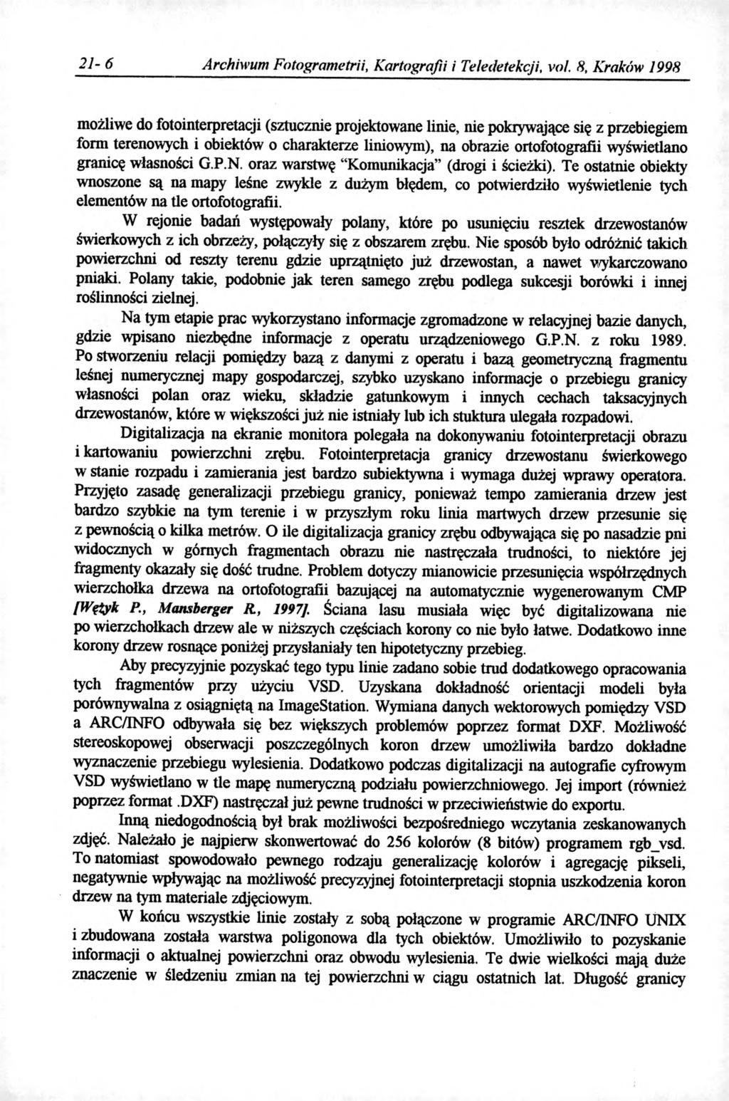 2 1-6 Archiwum Fotogrametrii, Kartografii i Teledetekcji, vol.