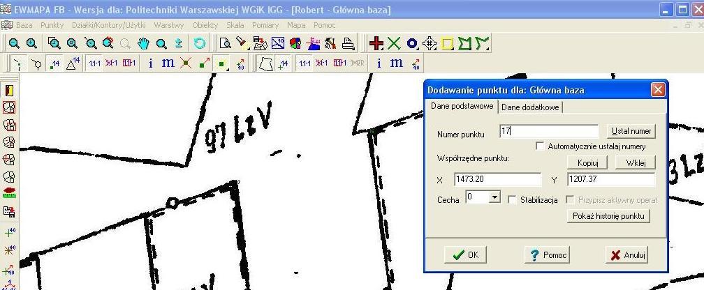 Operacje na punktach => Wyświetl punkty Operacje na punktach => Wyświetl