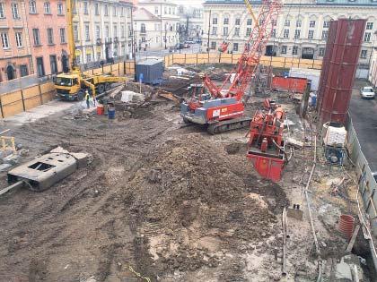 Soletanche Polska poradziła sobie z tym problemem wymieniając częściowo zalegający gruz oraz dostosowując odpowiednio parametry płuczki bentonitowej.