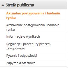 7. Strefa publiczna Przed zalogowaniem się do systemu dostępna jest tylko część jego zawartości.